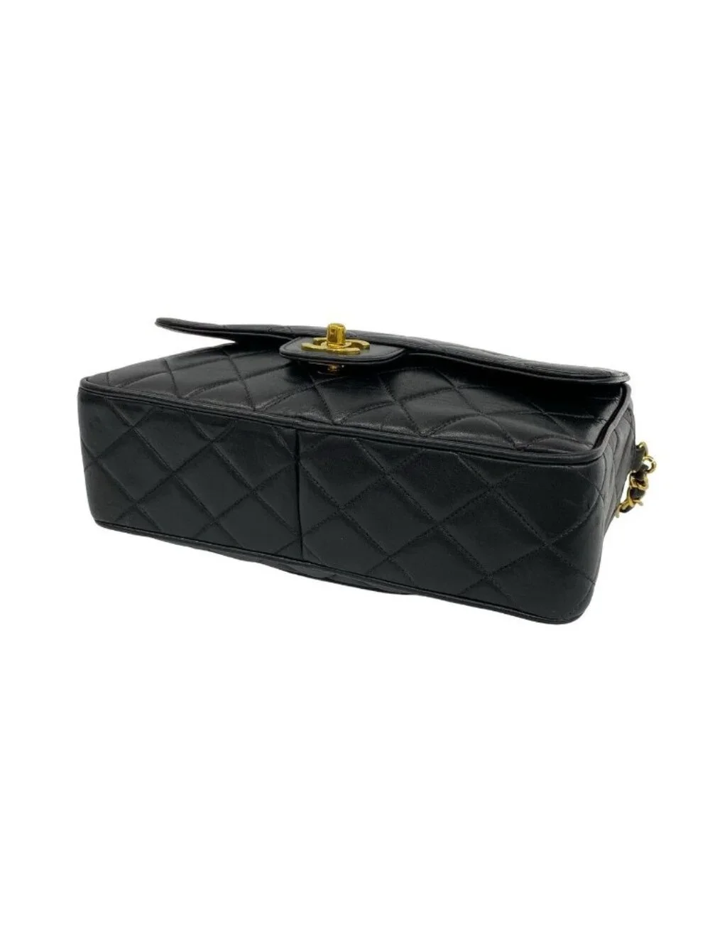 Chanel Box Card with Number 3 Quilted CC Logo Lambskin Shoulder Bag Black